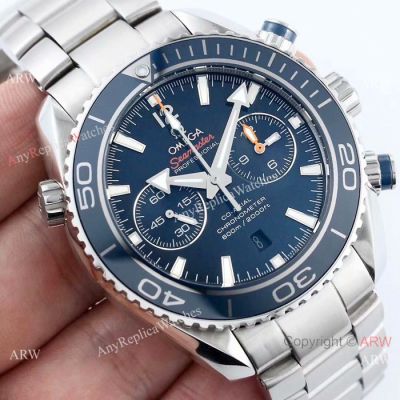 Omega Seamaster Planet Ocean Chronograph Stainless Steel BLUE Dial - Swiss 9300 Replica